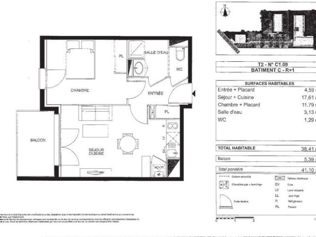 Location Appartement 2 pièces 38m² VILLENAVE D ORNON 33140