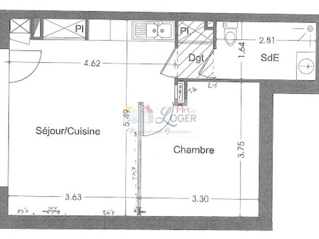 Location Appartement 2 pièces 39.29 m2 Nantes