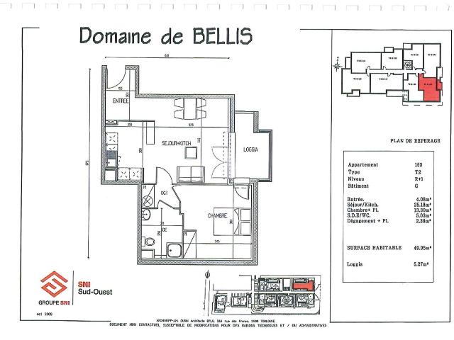 Location appartement 2 pièces TOULOUSE 50m² à 575.30€/mois CDC Habitat
