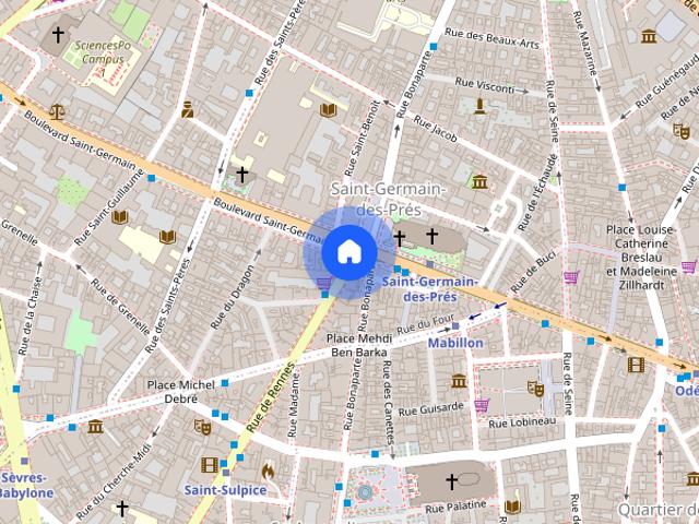 Location appartement 2 pièces à Paris, Rue Saint Guillaume