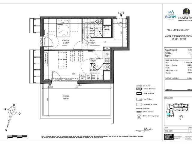 Location appartement 2 pièces CUCQ 45m² à 684.74€/mois CDC Habitat