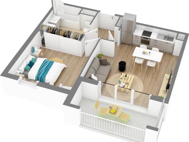 Location appartement 2 pièces MONTATAIRE 47m² à 740.51€/mois CDC Habitat