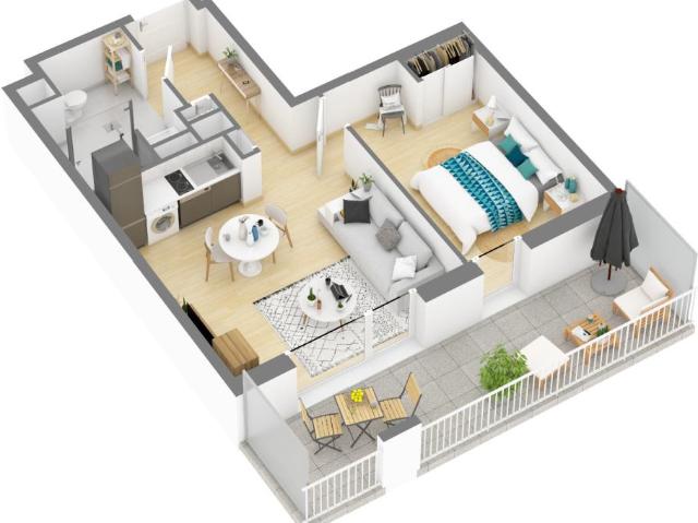 Location appartement 2 pièces NANTES 43m² à 718.25€/mois CDC Habitat