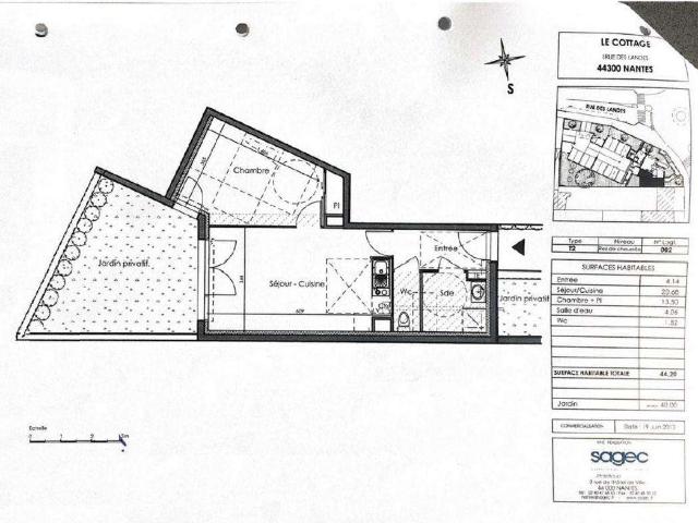 Location appartement 2 pièces Nantes Hippodrome 44