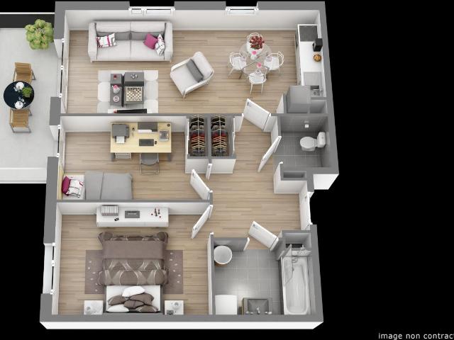 Location appartement 2 pièces SCHILTIGHEIM 49m² à 780.73€/mois CDC Habitat