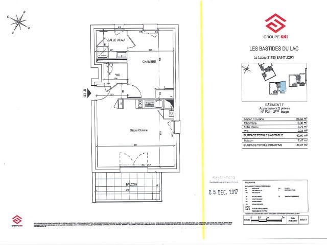 Location appartement 2 pièces ST JORY 42m² à 520.11€/mois CDC Habitat