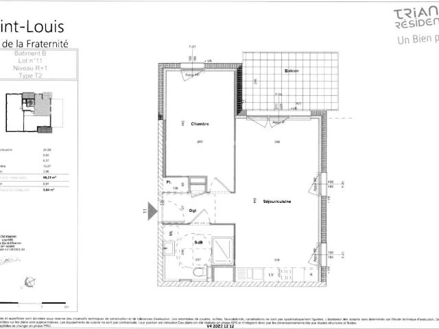 Location appartement 2 pièces ST LOUIS 48m² à 753.62€/mois CDC Habitat