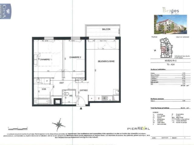 Location Appartement 3 pièces 57m² ARPAJON 91290