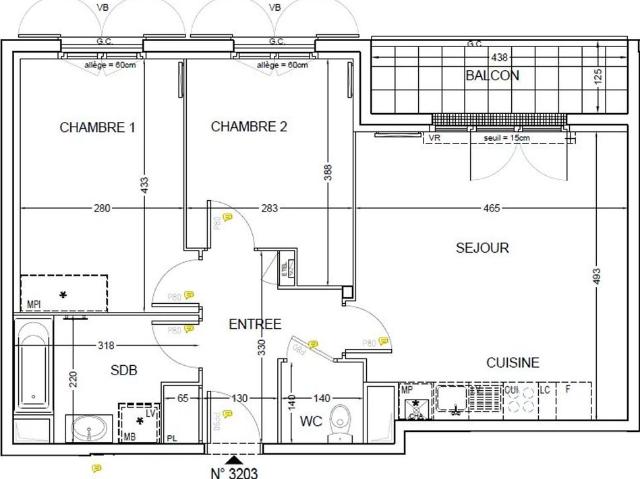 Location Appartement 3 pièces 58 m2 à Montlhéry