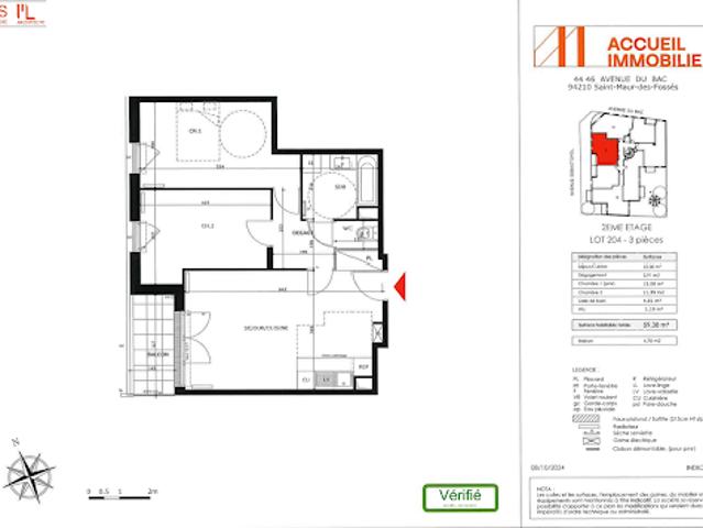 Location Appartement 3 pièces 59 m2 Saint maur des fosses