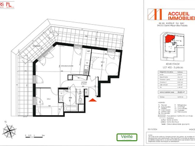 Location Appartement 3 pièces 59 m2 Saint maur des fosses