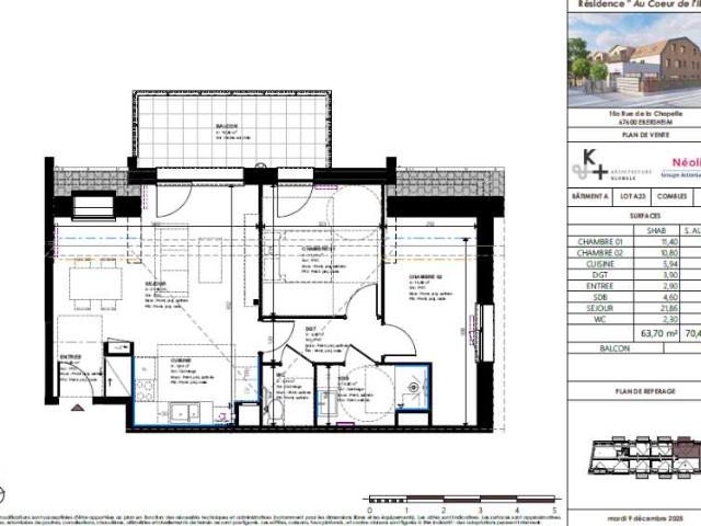 Location: Appartement 3 pièces 63 m2 – EBERSHEIM
