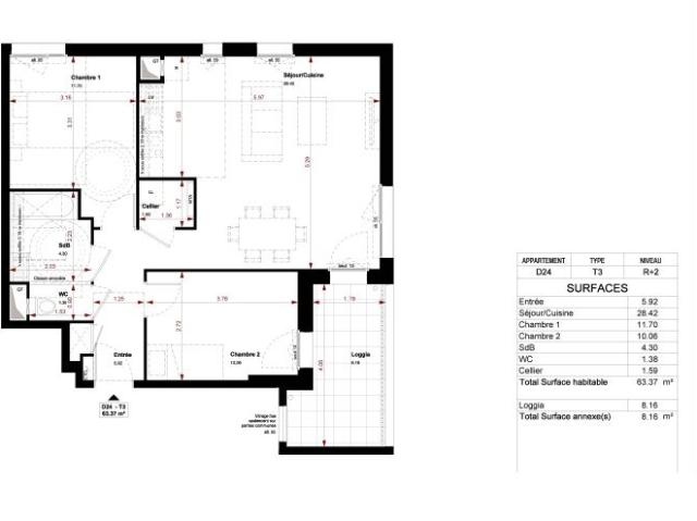 Location Appartement 3 pièces 63m² BUSSY ST GEORGES 77600