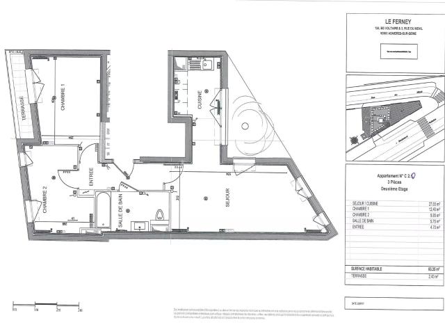 Location Appartement 3 pièces 60 m2 à Asnières sur Seine