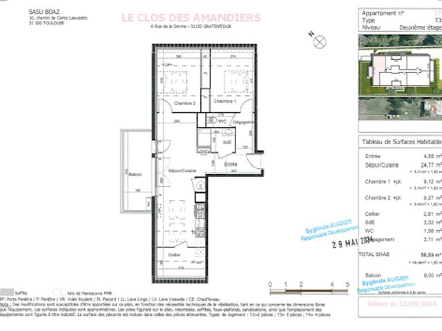 Location Appartement 3 pièces 60 m2 Gratentour