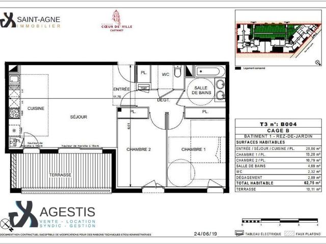 Location Appartement 3 pièces 62m² CASTANET TOLOSAN 31320