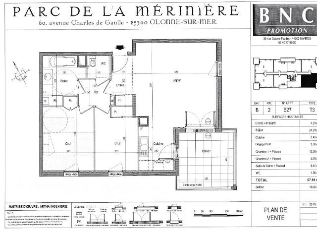 Location appartement 3 pièces, 67.00m², Les Sables d'Olonne