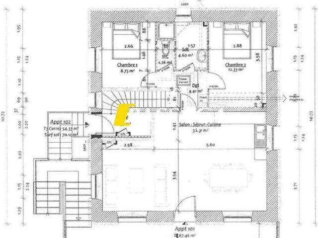 Location Appartement 3 pièces 67m²