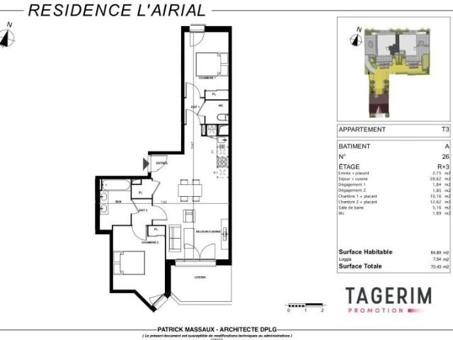 Location appartement 3 pièces 64 m² à Cenon 33150