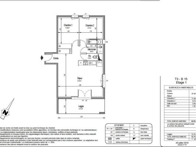 Location Appartement 3 pièces 64m² MONDONVILLE 31700
