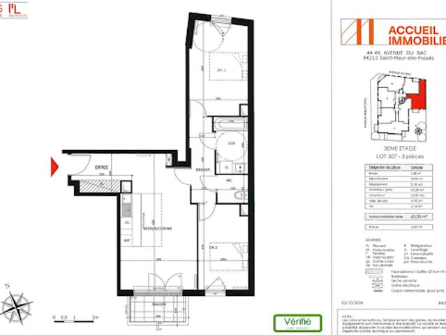 Location Appartement 3 pièces 65 m2 Saint maur des fosses