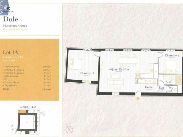 Location Appartement 3 pièces 75m² DOLE 39100