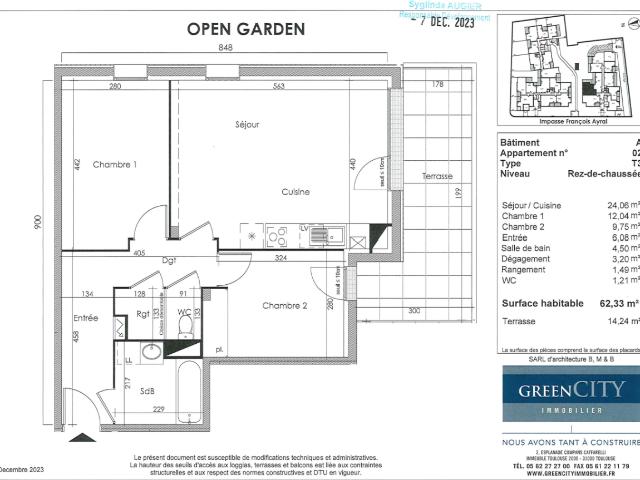 Location appartement 3 pièces TOULOUSE 62m² à 725.40€/mois CDC Habitat