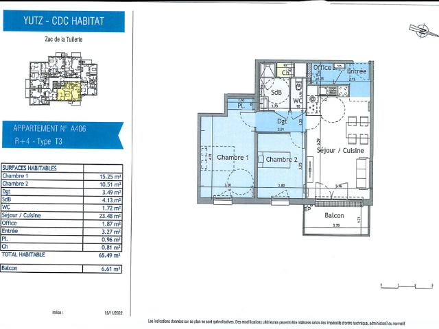 Location appartement 3 pièces YUTZ 66m² à 928.69€/mois CDC Habitat