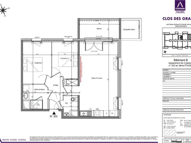 Location appartement 3 pièces BRUGES 62m² à 853.23€/mois CDC Habitat