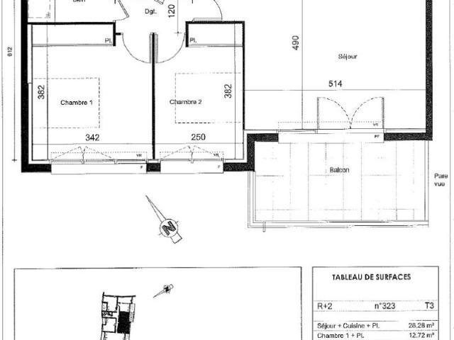 Location appartement 3 pièces COLOMIERS 61m² à 725.70€/mois CDC Habitat