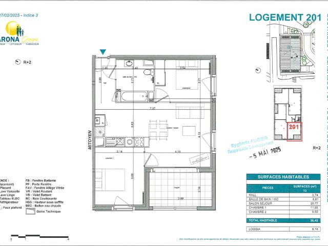 Location appartement 3 pièces LESPINASSE 56m² à 730.06€/mois CDC Habitat