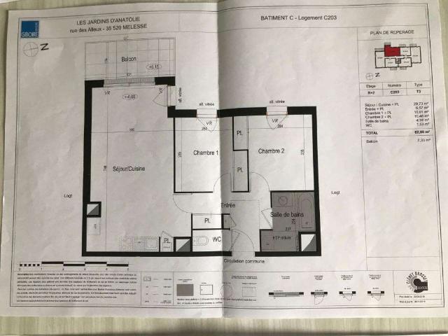 Location appartement 3 pièces Melesse 35