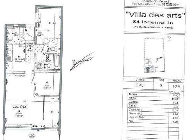 Location appartement 3 pièces Nantes 44