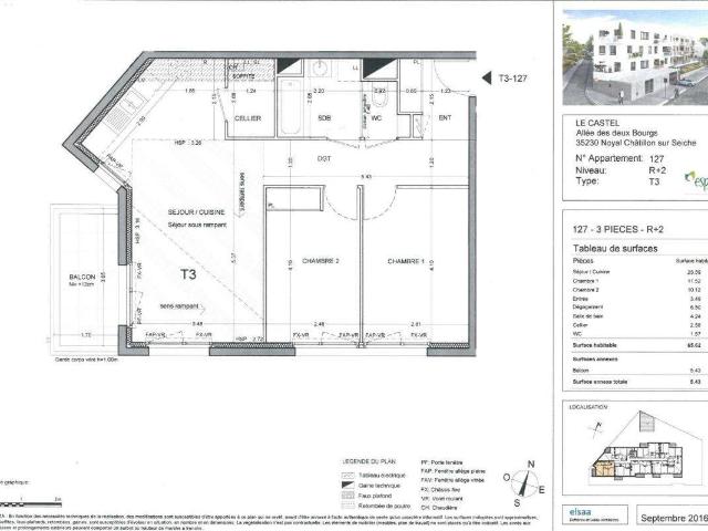 Location appartement 3 pièces Noyal Châtillon sur Seiche 35