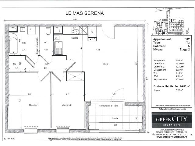 Location appartement 3 pièces ST JORY 65m² à 694.40€/mois CDC Habitat