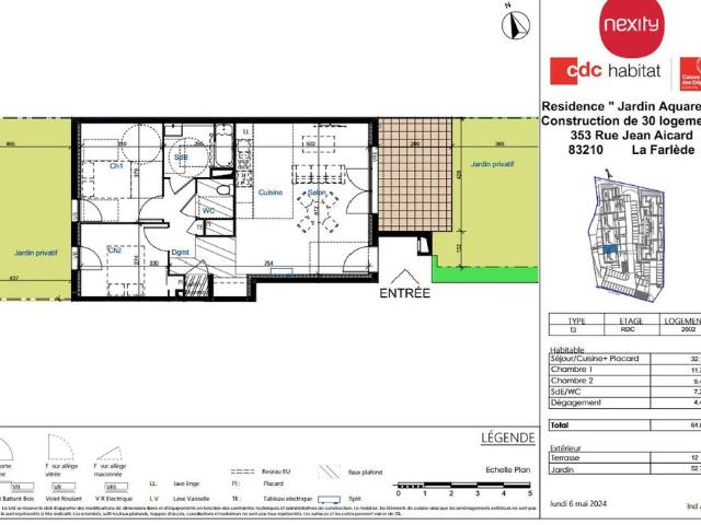 location Appartement T3 DE 64.8m² À LA FARLEDE