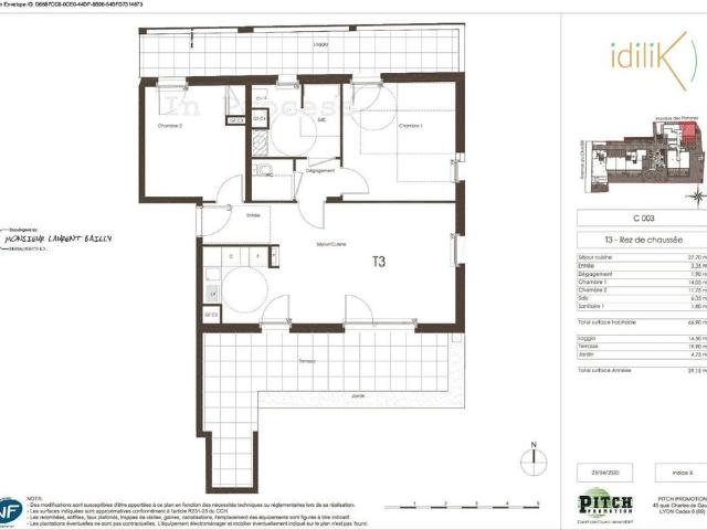 location Appartement T3 DE 66.9m² À FRANCHEVILLE