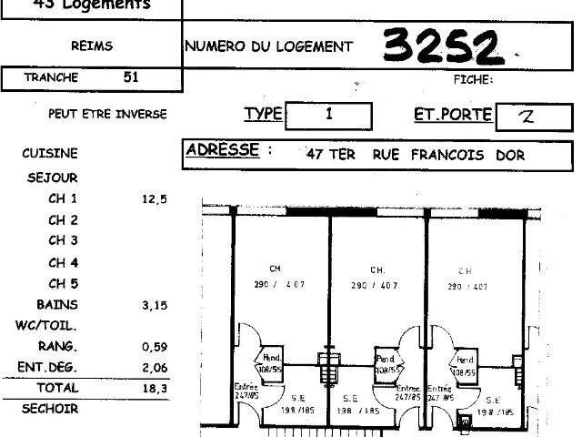 Location Appartement T1 à Reims, 51100 ER.03252 Plurial Novilia