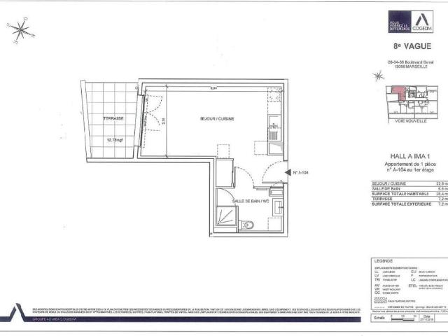 location Appartement T1 DE 28.4m² À MARSEILLE