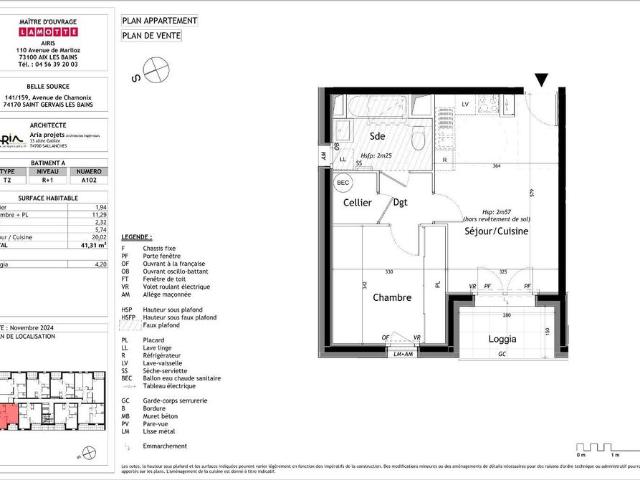 location Appartement T2 DE 41.31m² À ST GERVAIS LES BAINS