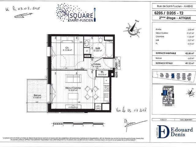 location Appartement T2 DE 42.5m² À AMIENS