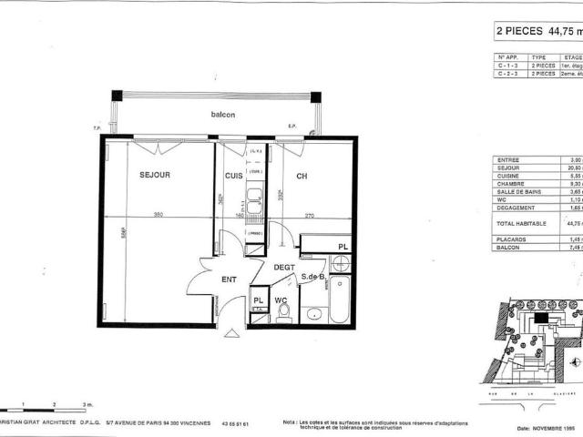 location Appartement T2 DE 44.75m² À PARIS