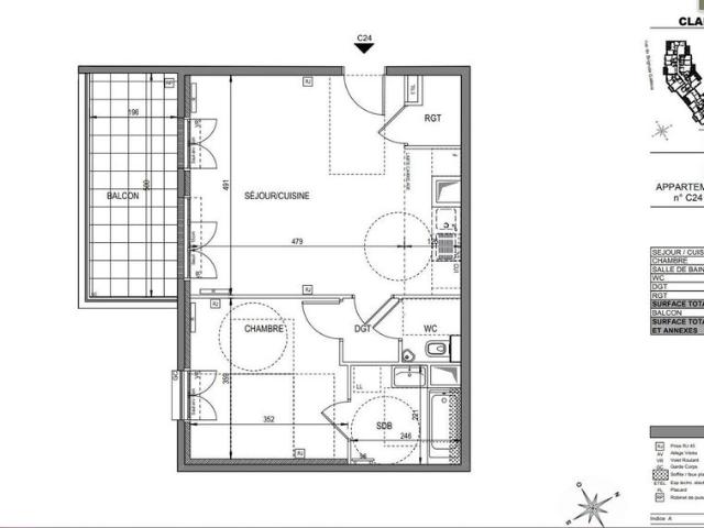 location Appartement T2 DE 49.75m² À CLAMART