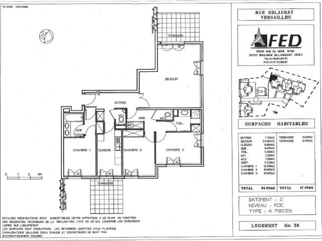location Appartement T4 DE 89.55m² À VERSAILLES