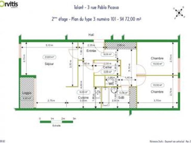 location appartement talant 3 pièces 72 m2 cote d'or 21240 522 € / mois