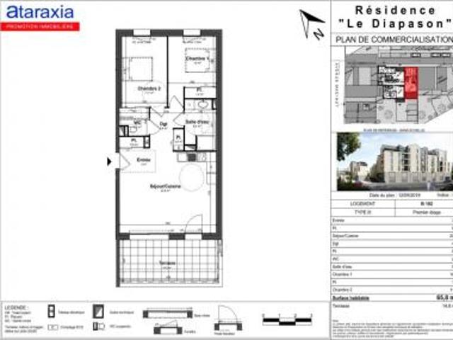 location appartement tours 3 pièces 65 m2 indre et loire 37100 806 € / mois