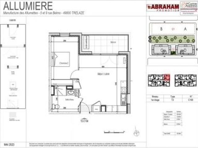 location appartement trelaze 2 pièces 45 m2 maine et loire 49800 645 € / mois