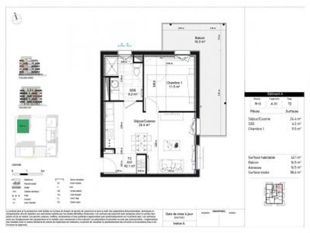 location appartement amiens 2 pièces 42 m2 somme 80000 630 € / mois