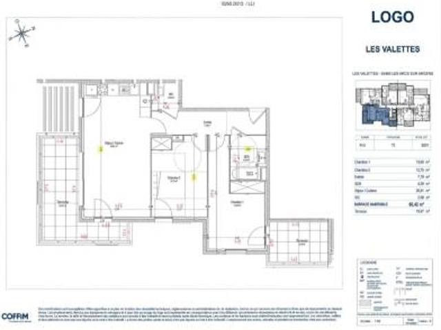 location appartement arcs les arc 3 pièces 66 m2 var 83460 889 € / mois
