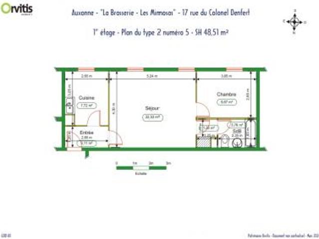 location appartement auxonne 2 pièces 49 m2 cote d'or 21130 439 € / mois